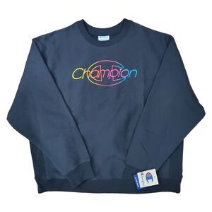 CHAMPION Sweater Adult 2XL Black REVERSE WEAVE Spell Out Athleisure Pullover
